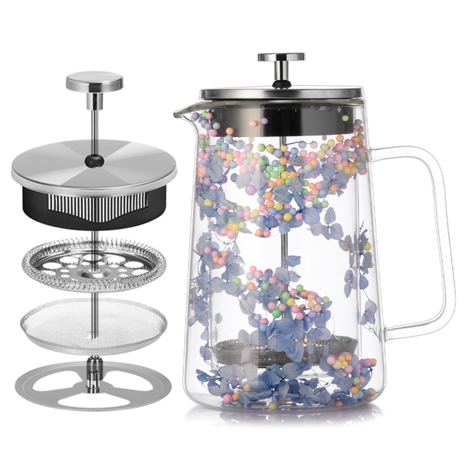 Dried Flower Double Glass Pres - مراجعة French Press Glass وسعره