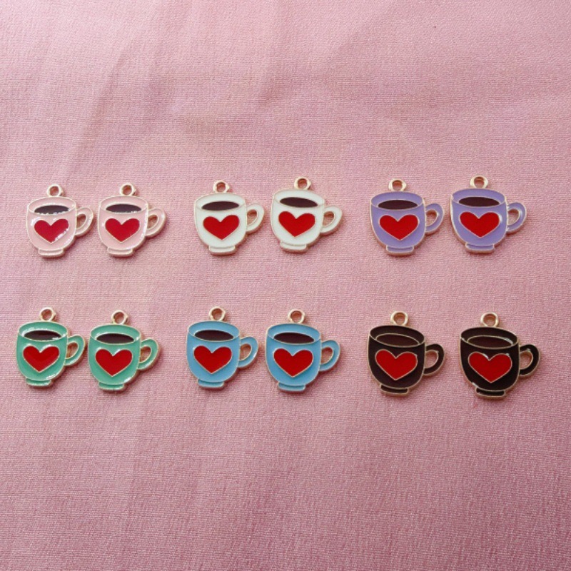 12pcs Colorful Drip Oil Love C - مراجعة Coffee & Tea Difabis وسعره