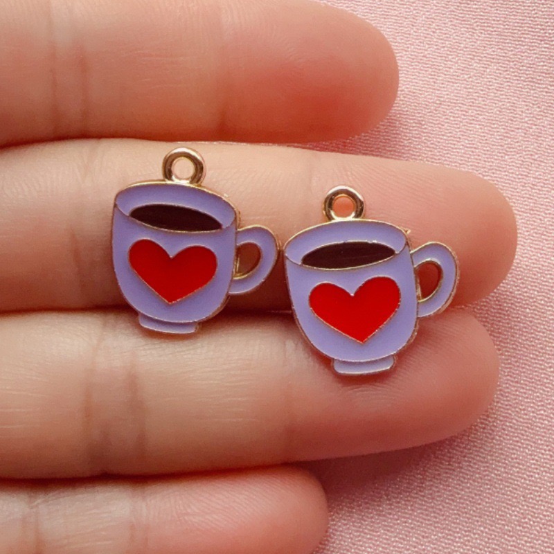 12pcs Colorful Drip Oil Love C - مراجعة Coffee & Tea Difabis وسعره