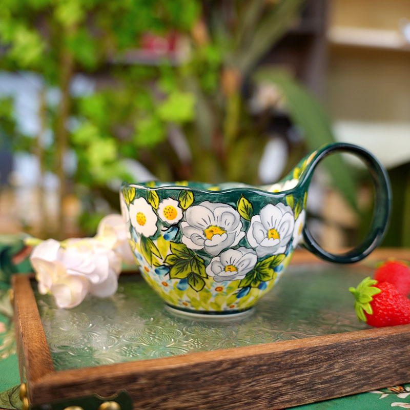 Jasmine Underglaze Ceramic Mug - مراجعة Coffee Jasmine Tea وسعره