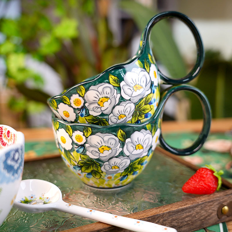 Jasmine Underglaze Ceramic Mug - مراجعة Coffee Jasmine Tea وسعره