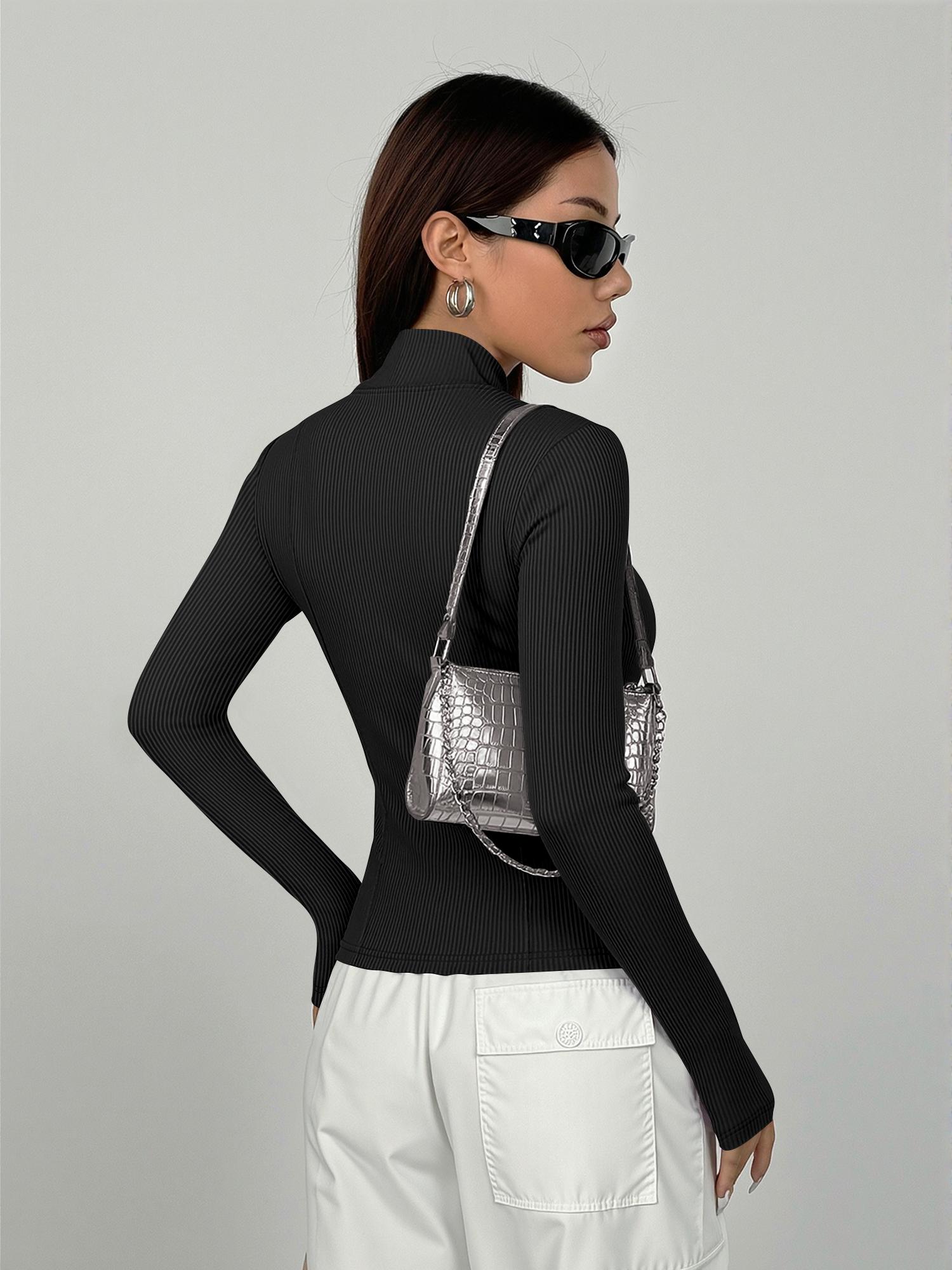 Everyday Ribbed High Neck Zip- - مراجعة Coffee & Tea Difabis وسعره