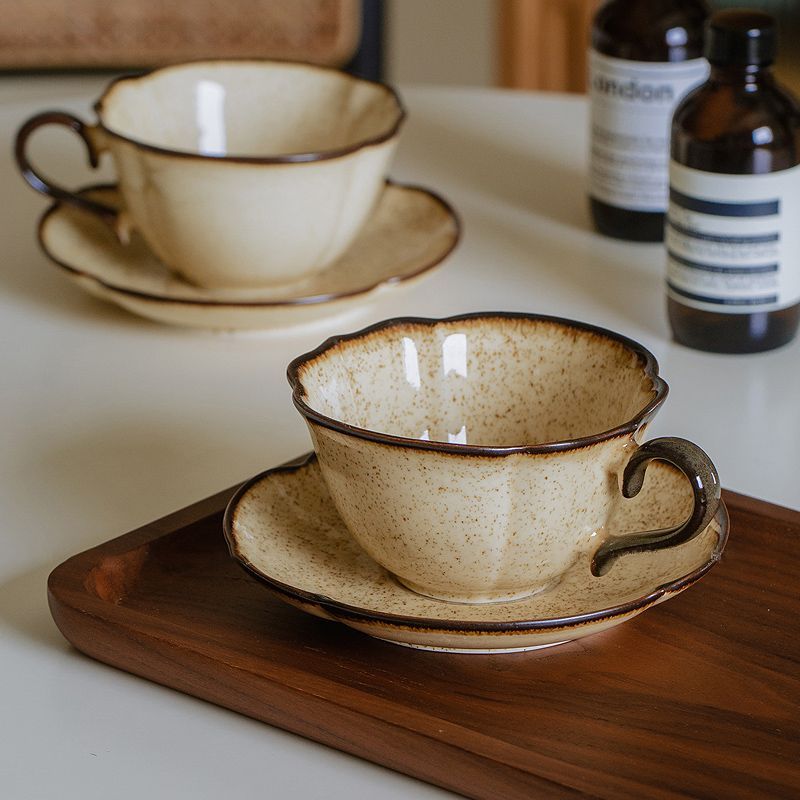 French Retro Ceramic Cups Plat - مراجعة Prefer Coffee To Tea وسعره