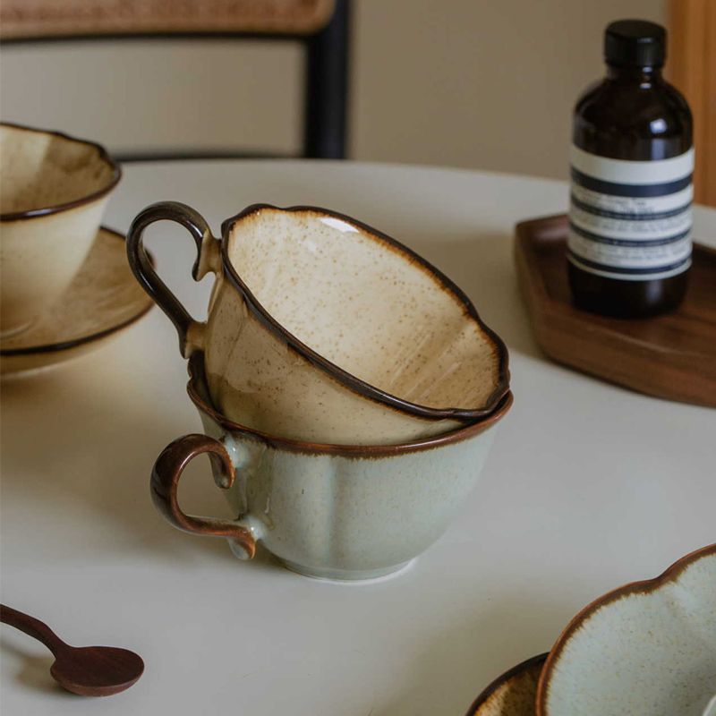 French Retro Ceramic Cups Plat - مراجعة Prefer Coffee To Tea وسعره