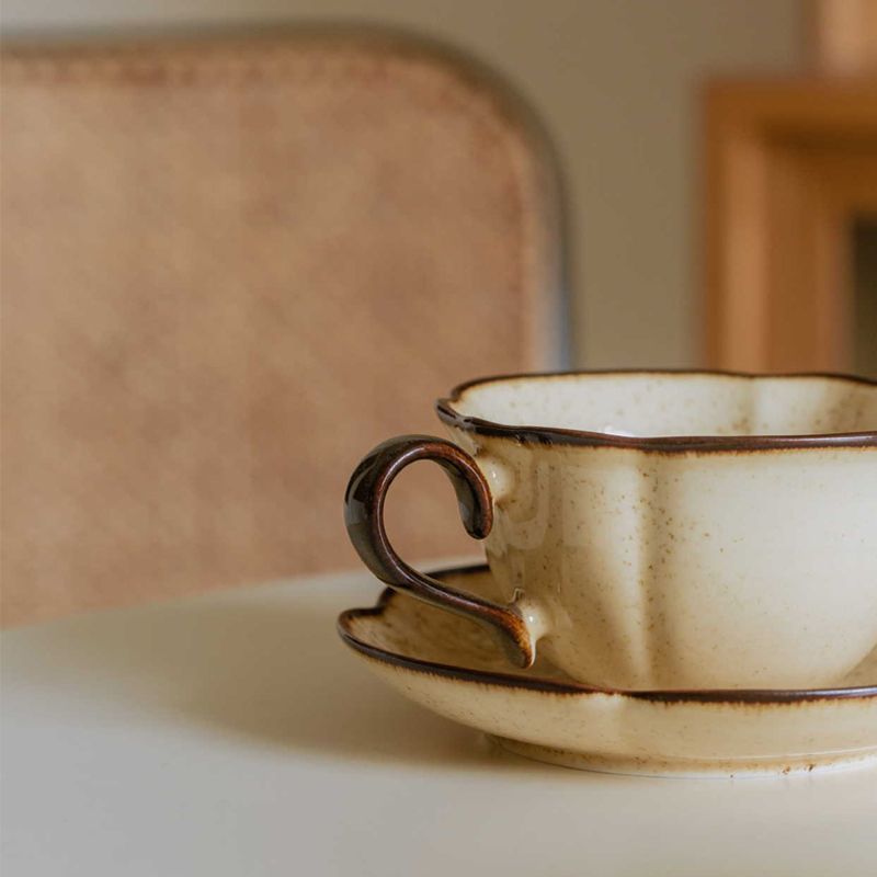 French Retro Ceramic Cups Plat - مراجعة Prefer Coffee To Tea وسعره