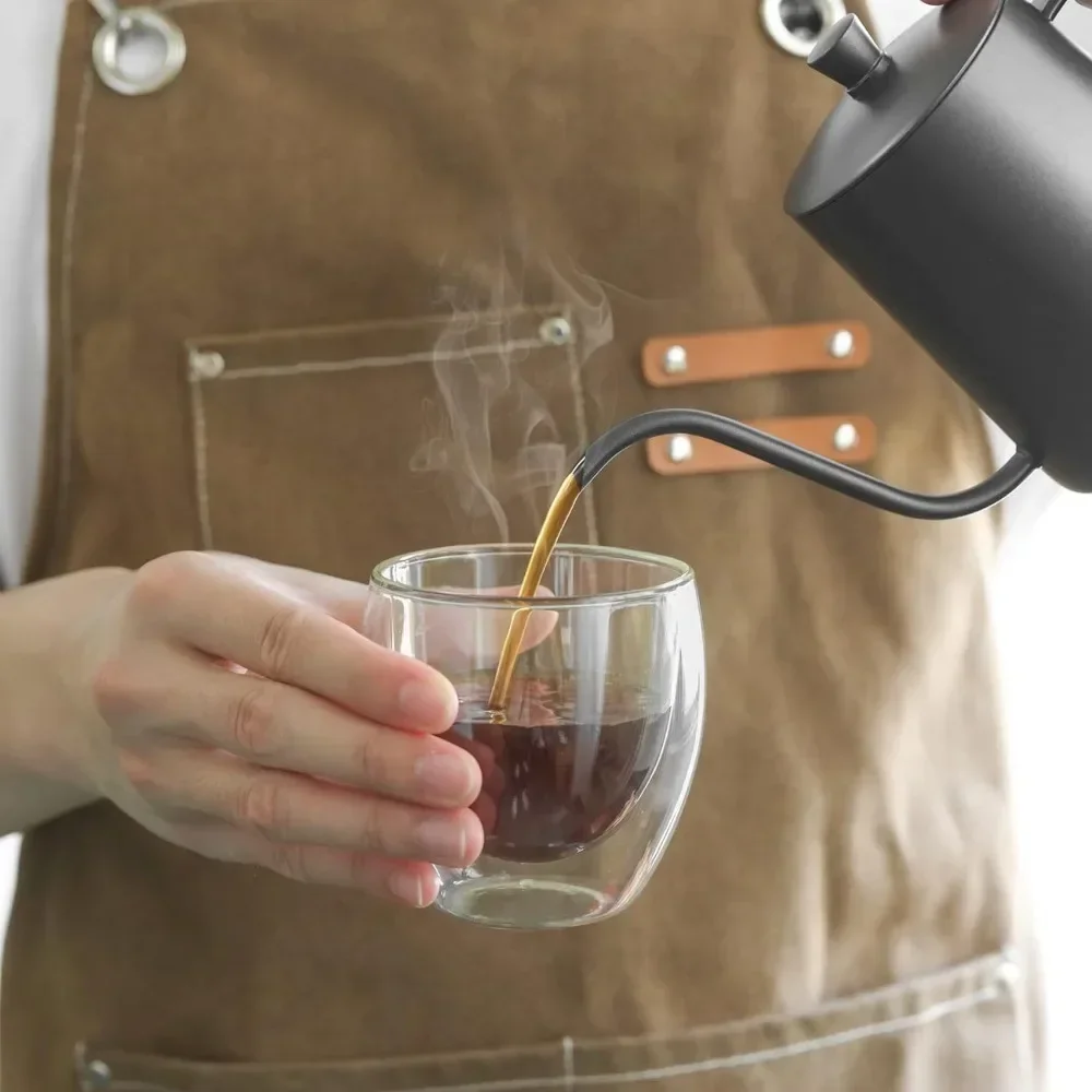 6 pcs Clear Double Wall Glass  - مراجعة Coffee Tea Flask وسعره
