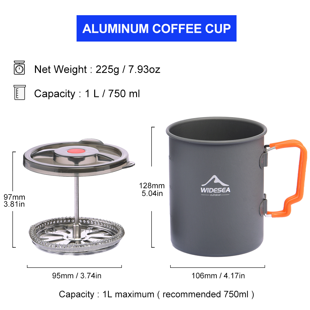 Widesea Camping Coffee Pot wit - مراجعة French Press Glass وسعره