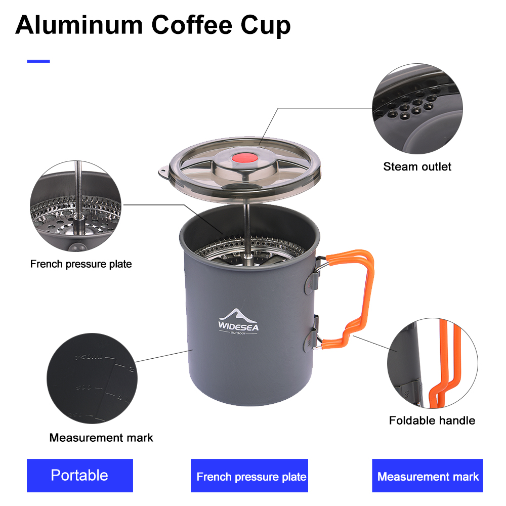 Widesea Camping Coffee Pot wit - مراجعة French Press Glass وسعره
