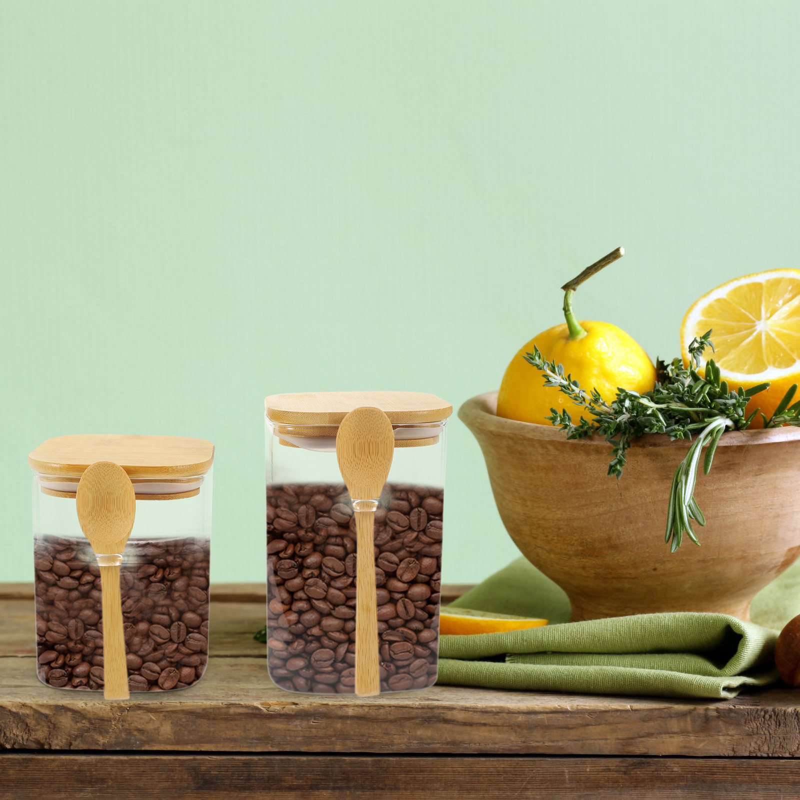 2Sets Airtight Coffee Bean Sto - مراجعة Coffee Tea Containers وسعره