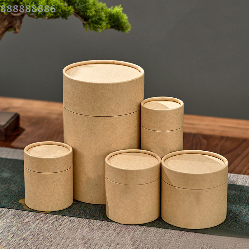 1PCS round Kraft Paperboard Tu - مراجعة Coffee Tea Containers وسعره