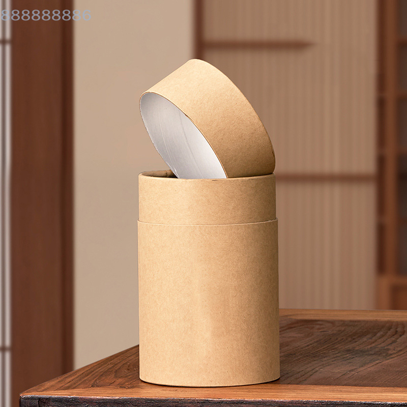 1PCS round Kraft Paperboard Tu - مراجعة Coffee Tea Containers وسعره