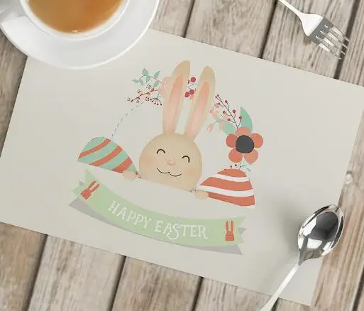 Cartoon Easter Bunny Eggs Prin - مراجعة Coffee Tea Place وسعره