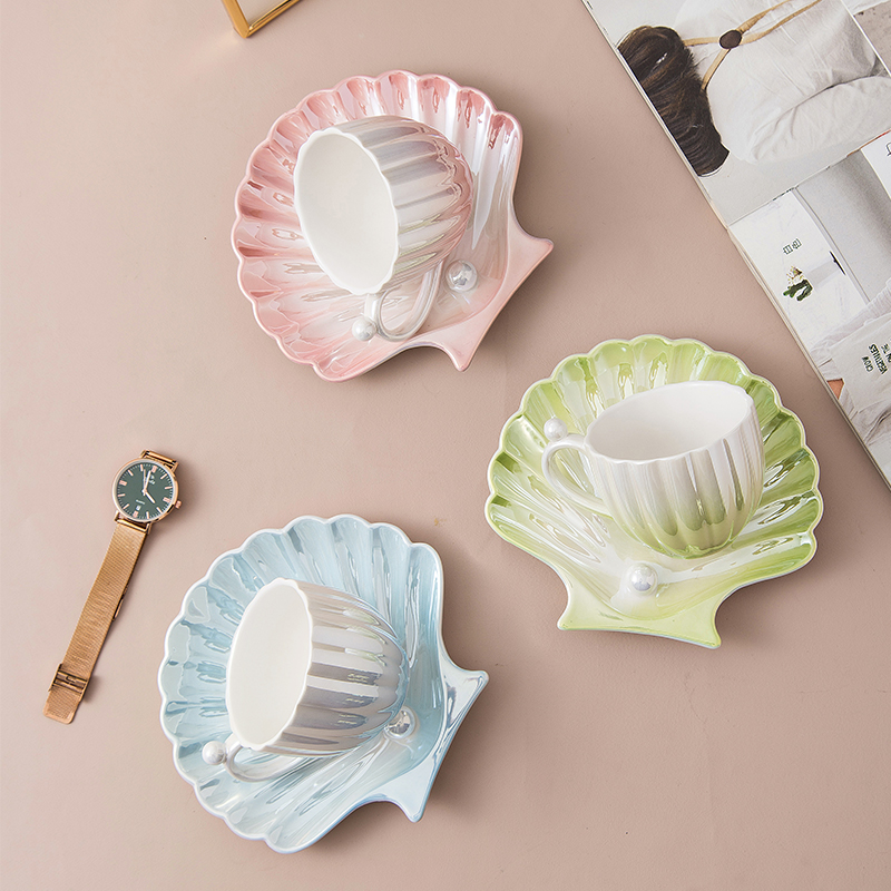 Pearl Shell Design Ceramics Mu - مراجعة Best Tea Coffee وسعره