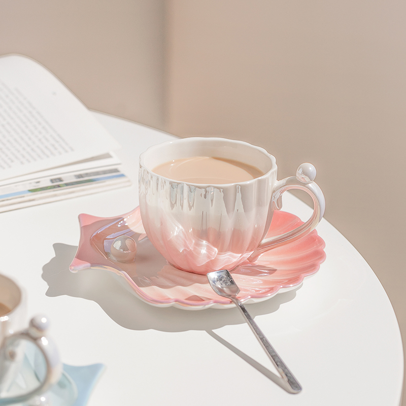 Pearl Shell Design Ceramics Mu - مراجعة Best Tea Coffee وسعره