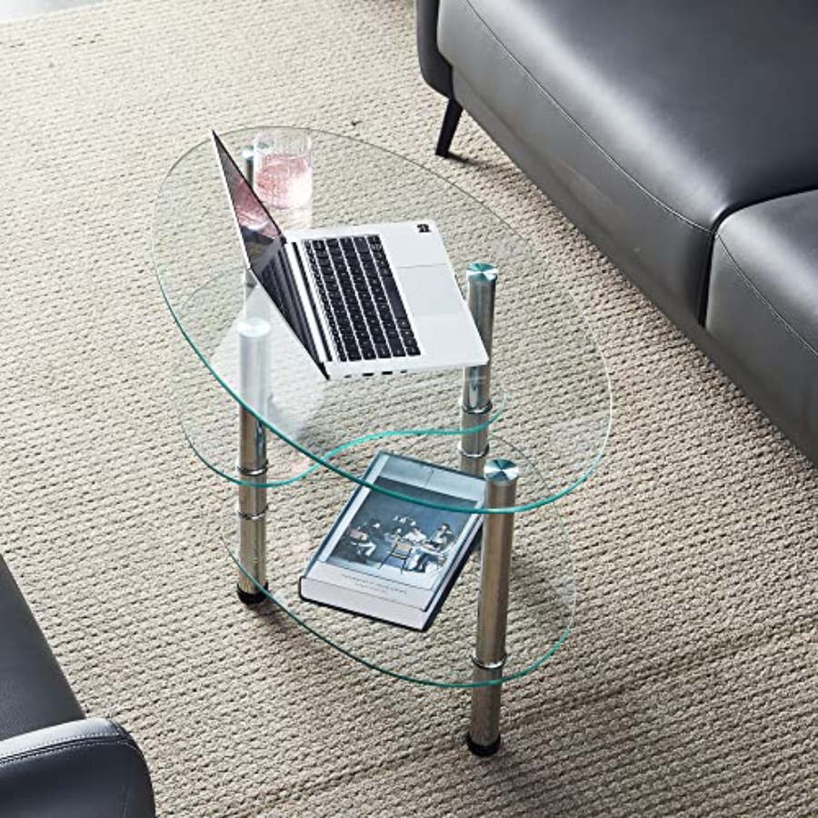 Oval-Shaped Glass Tea Table fo - مراجعة Coffee Tea Room وسعره