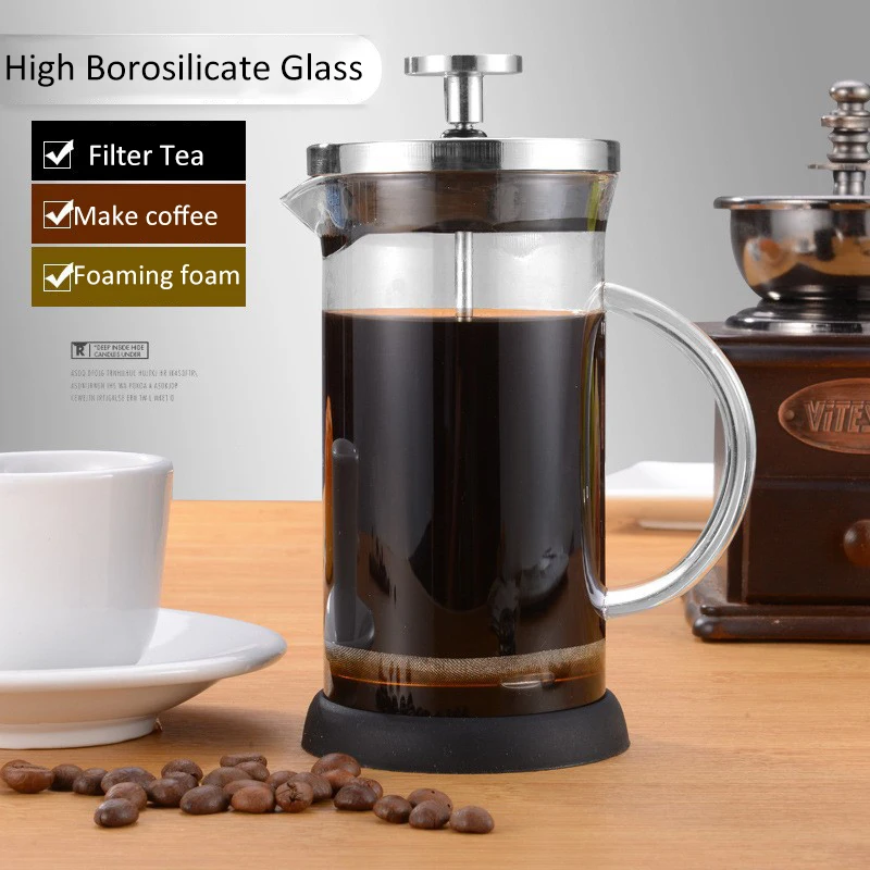 350-1000ml French Press Coffee - مراجعة French Press Glass وسعره