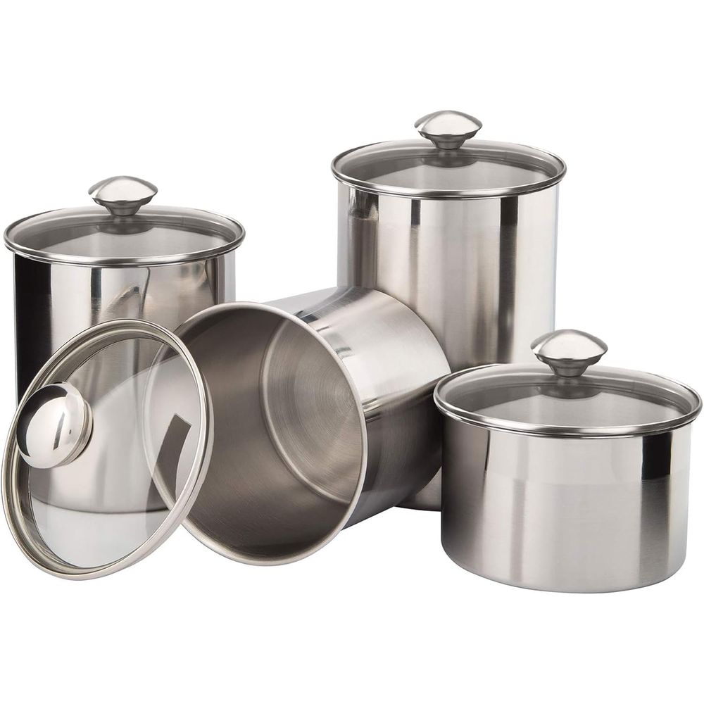 4-Piece Stainless Steel Food S - مراجعة Coffee Tea Containers وسعره