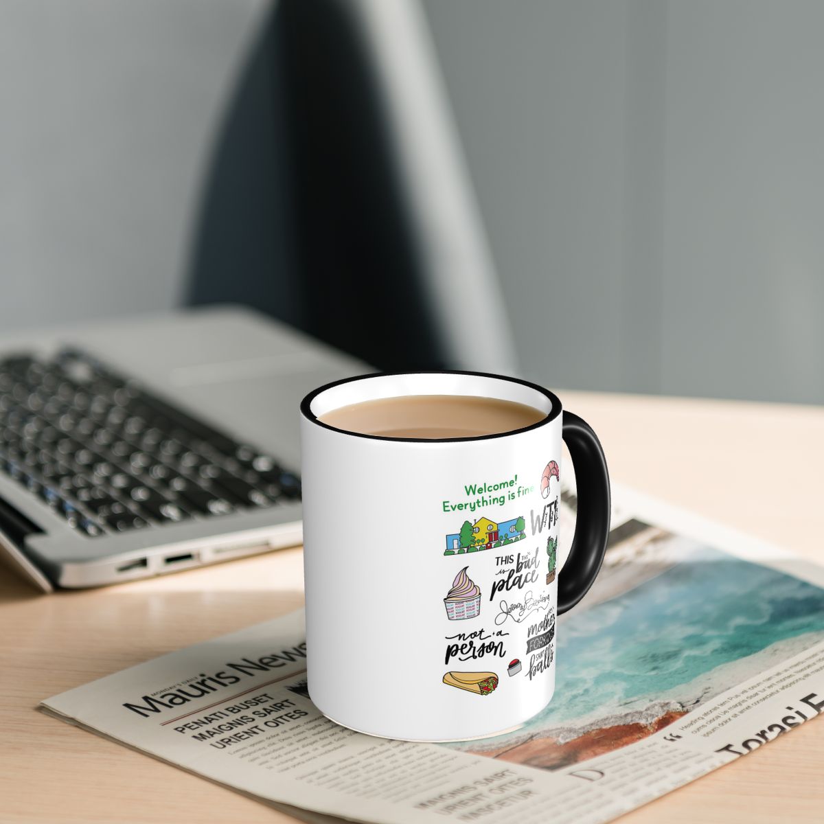 The Good Place TV Show Art Mug - مراجعة Coffee Tea Place وسعره