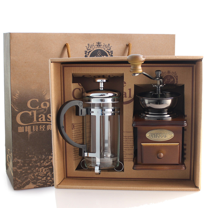 Coffee Pot Coffee Grinder Set  - مراجعة French Press Glass وسعره