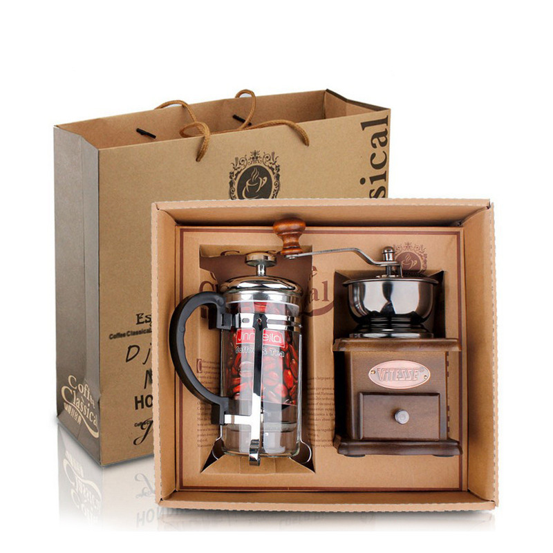 Coffee Pot Coffee Grinder Set  - مراجعة French Press Glass وسعره