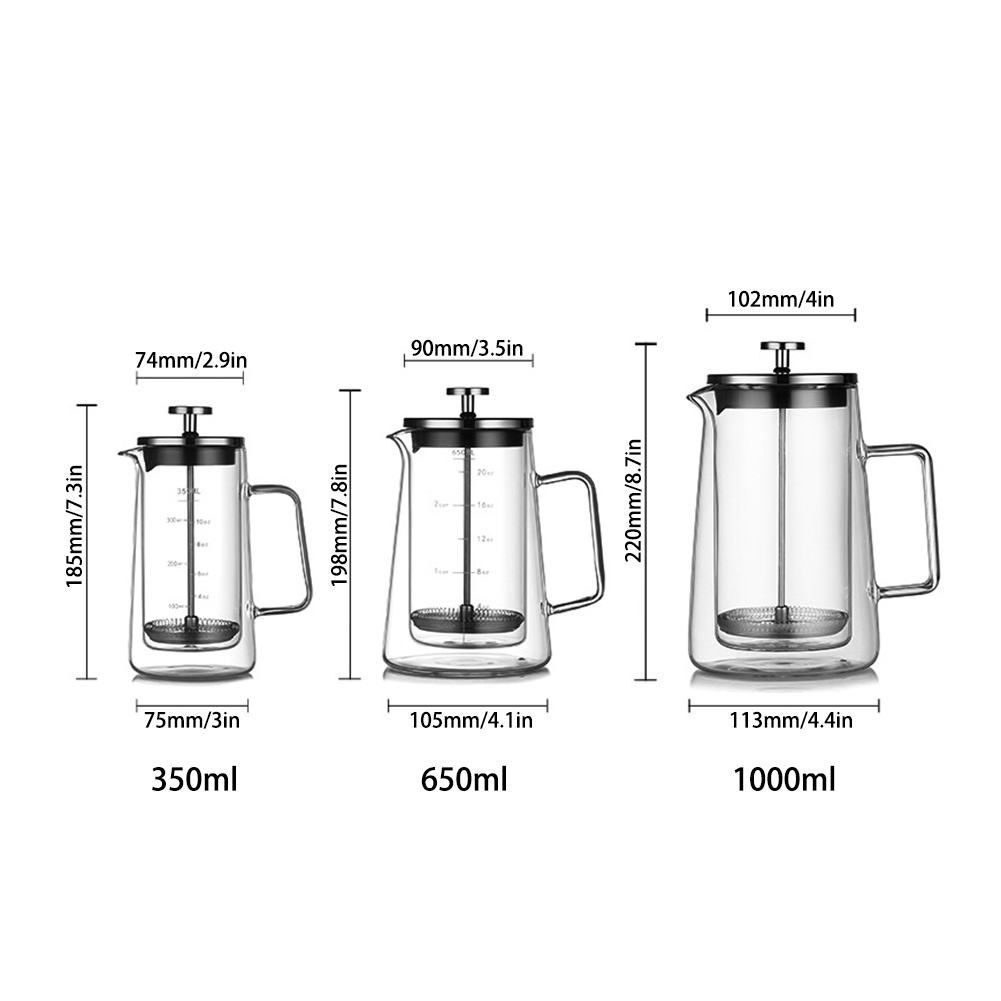 Double Layers French Press Pot - مراجعة French Press Glass وسعره