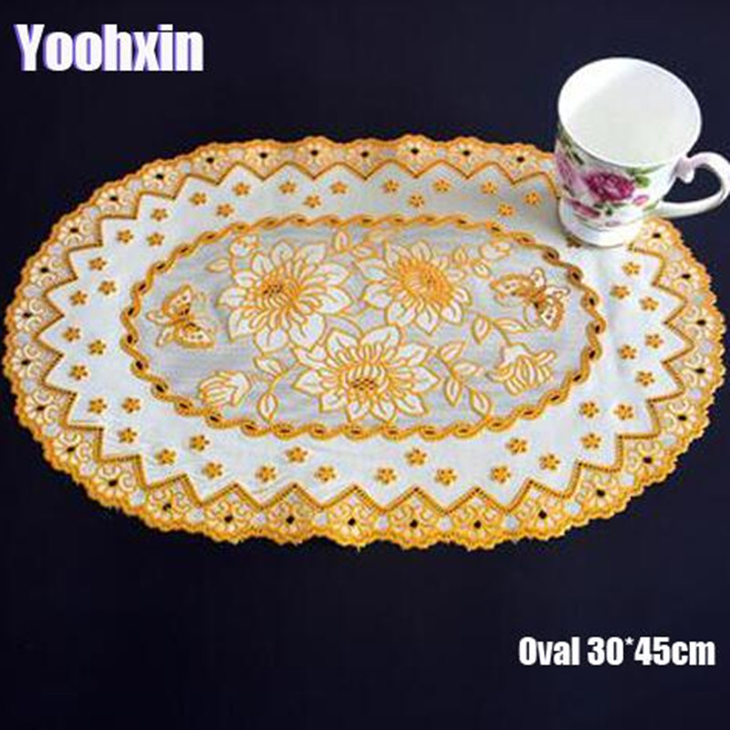 HOT Oval Lace PVC Gold Plastic - مراجعة Coffee Tea Place وسعره