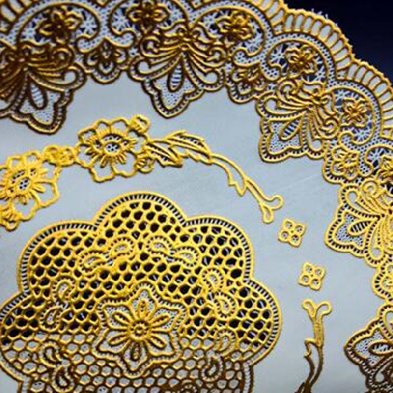 HOT Oval Lace PVC Gold Plastic - مراجعة Coffee Tea Place وسعره
