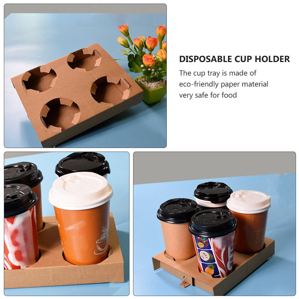 10Pcs Food-Safe Paper Cup Tray - مراجعة Coffee Tea Cup وسعره