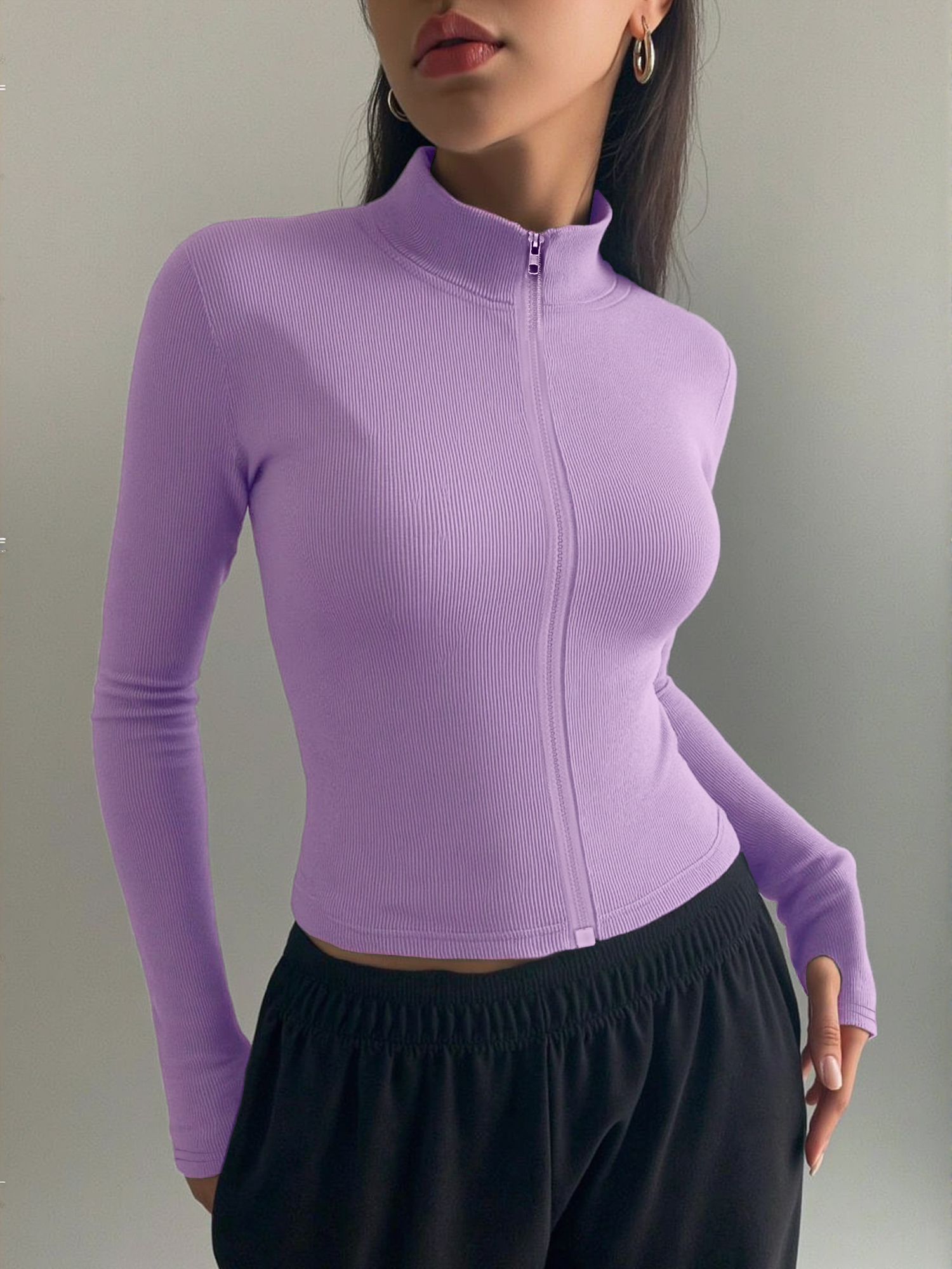 Casual Ribbed High Neck Zip-Up - مراجعة Coffee & Tea Difabis وسعره