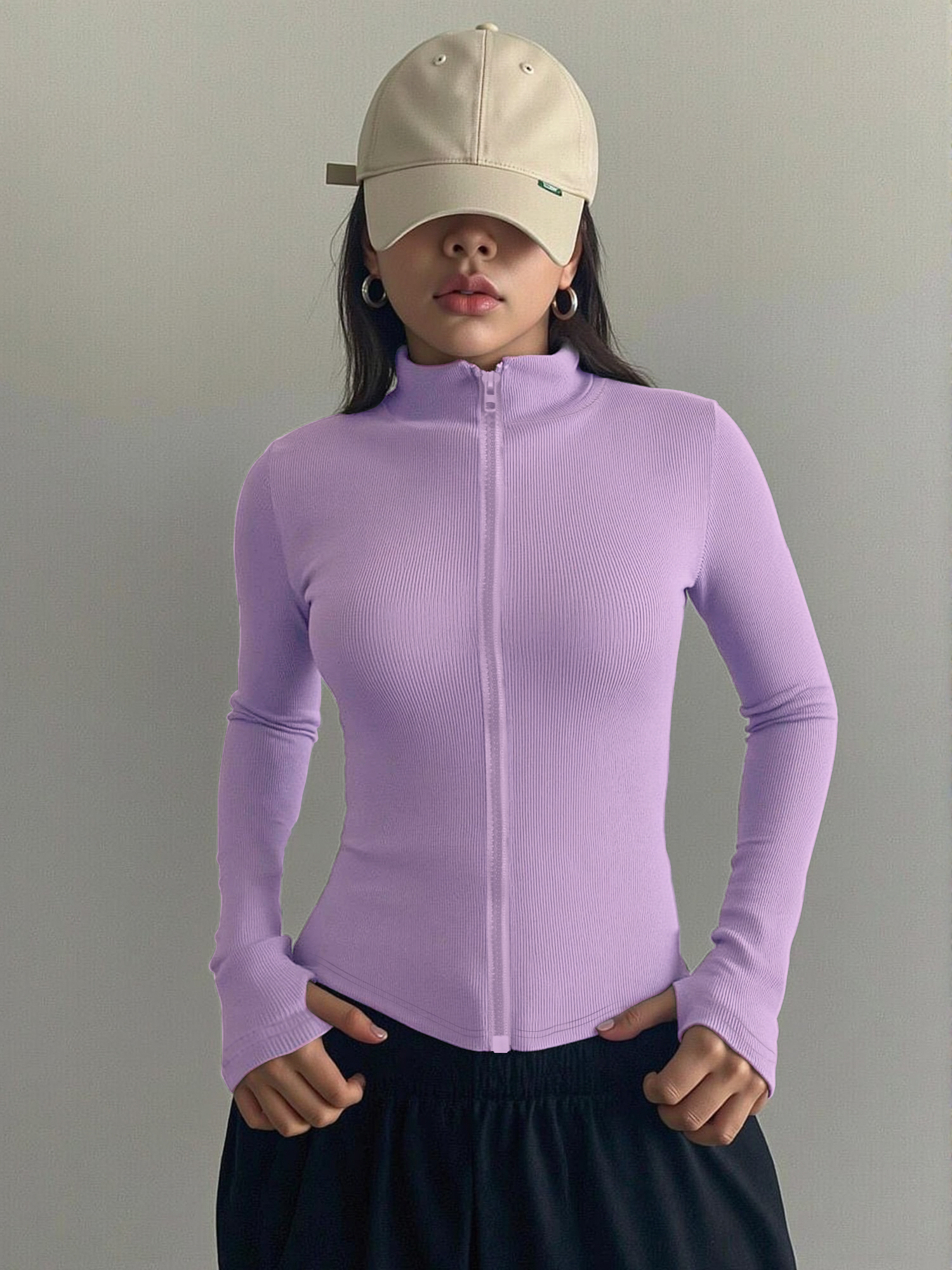 Casual Ribbed High Neck Zip-Up - مراجعة Coffee & Tea Difabis وسعره