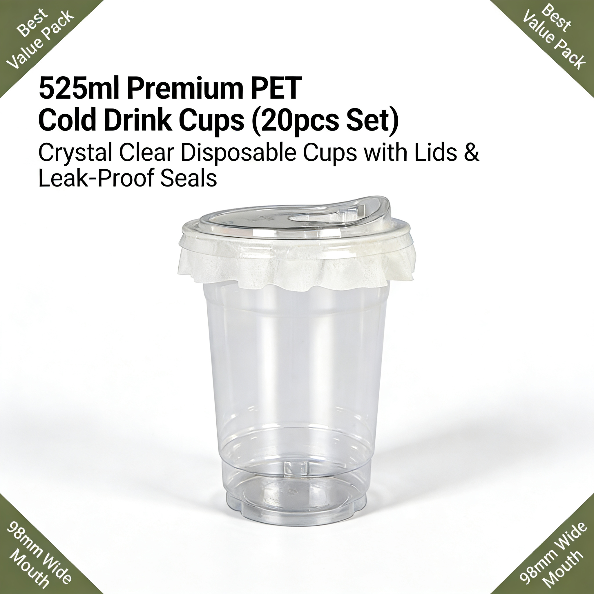 20 PCS PET Cold Drink Cups wit - مراجعة Coffee Tea For Me وسعره