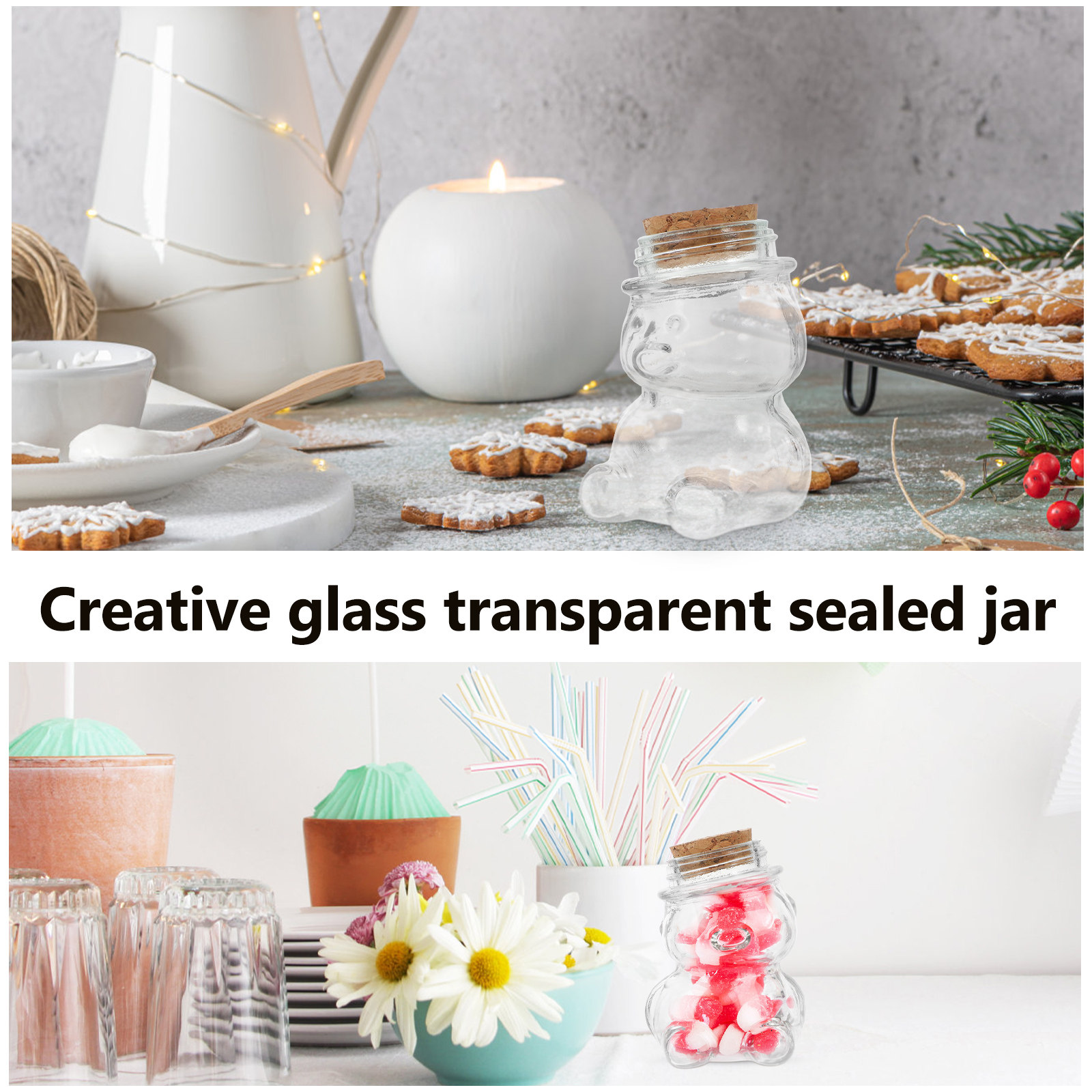 4Pcs Glass Candy Jar Set Trans - مراجعة Coffee Tea Containers وسعره