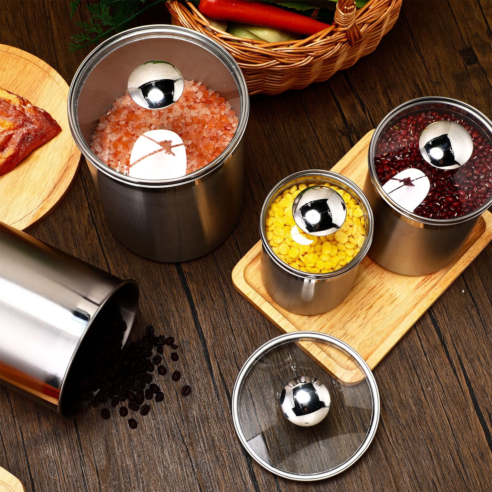 Food Storage Containers Tea Co - مراجعة Coffee Tea Containers وسعره