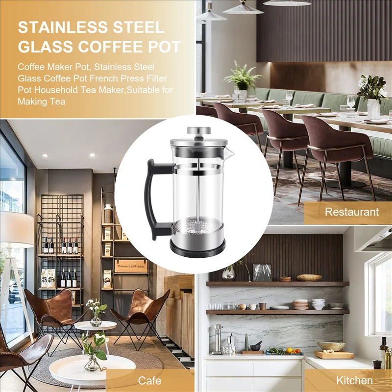 Coffee French Press Pot With F - مراجعة French Press Glass وسعره
