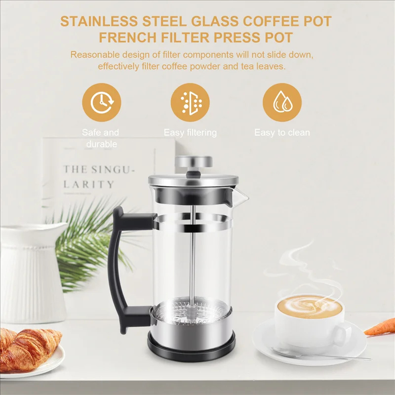 Coffee French Press Pot With F - مراجعة French Press Glass وسعره